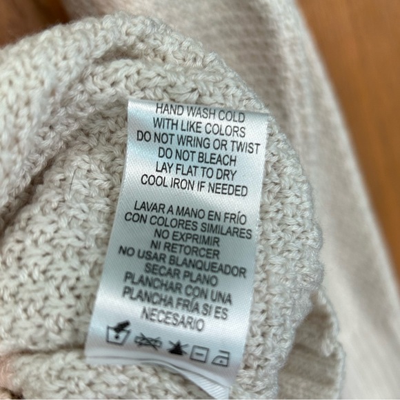 Democracy crochet sweater Large long sleeve top knit sweater lace crochet detail - Picture 12 of 14